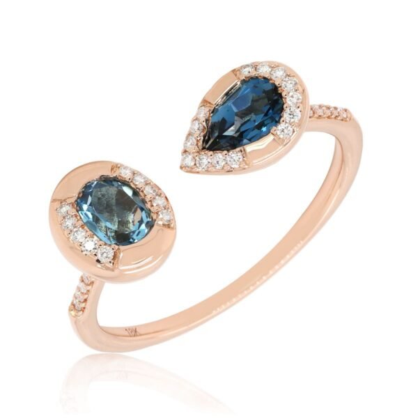 Diamond / Blue Topaz Ring