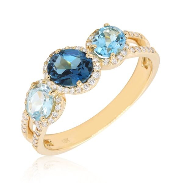 Diamond / Blue Topaz Ring