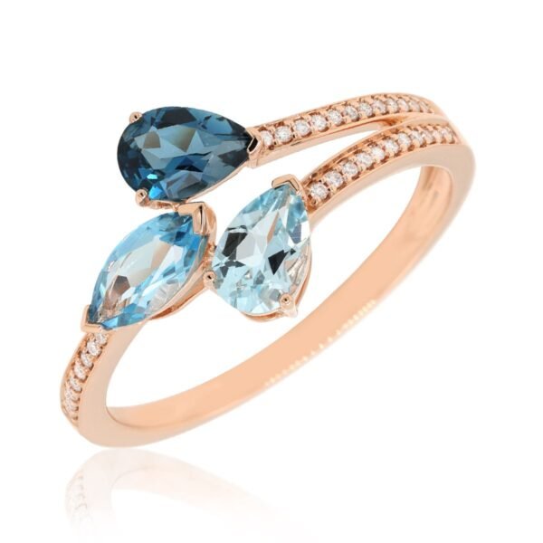 Diamond / Blue Topaz Ring