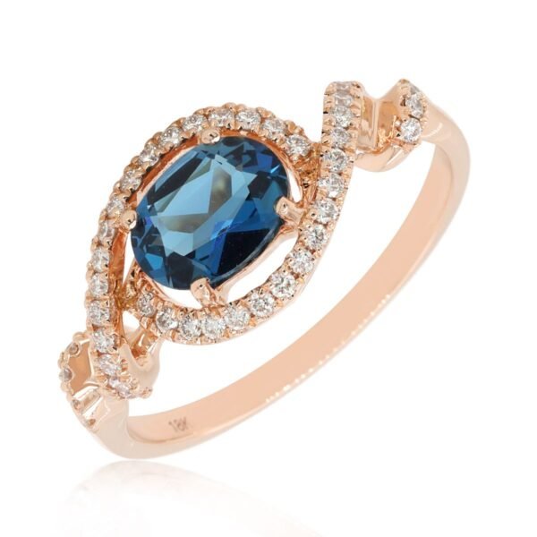 Diamond / Blue Topaz Ring