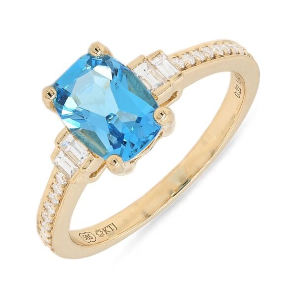 Diamond / Blue Topaz Ring