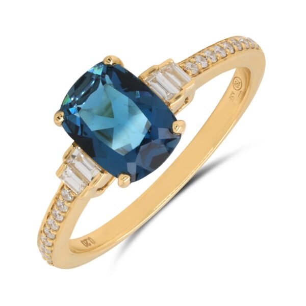 Diamond / Blue Topaz Ring