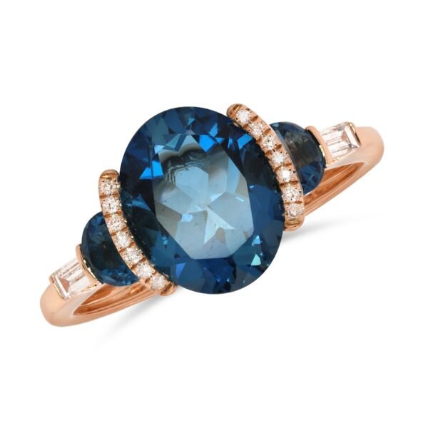 Diamond / Blue Topaz Ring