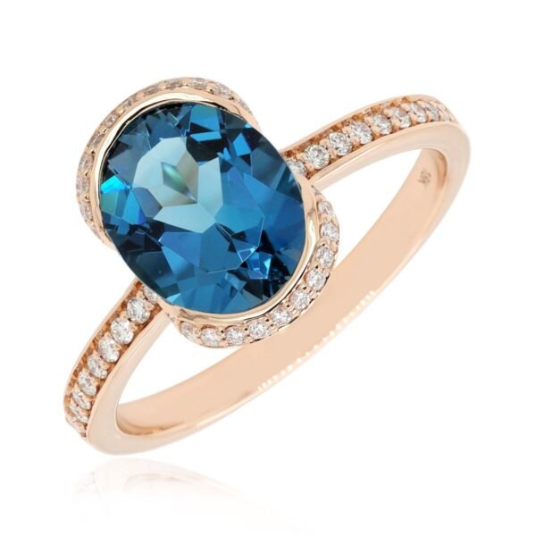 Diamond / Blue Topaz Ring