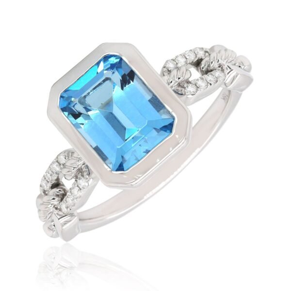 Diamond / Blue Topaz Ring