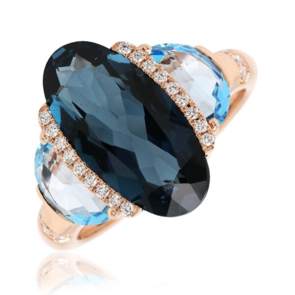 Diamond / Blue Topaz Ring