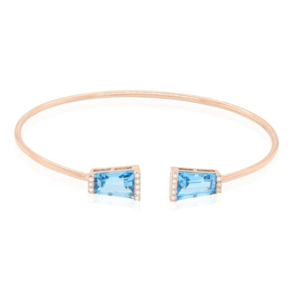 Diamond / Blue Topaz Bangle