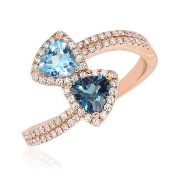 Diamond / Blue Topaz Ring