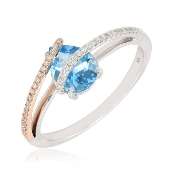 Diamond / Blue Topaz Ring