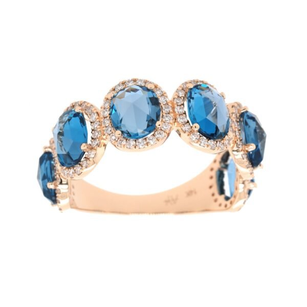 Diamond / Blue Topaz Ring