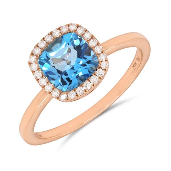 Diamond / Blue Topaz Ring