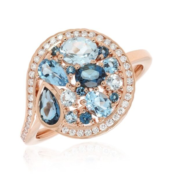 Diamond / Blue Topaz Ring