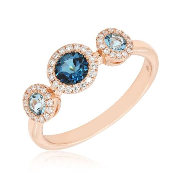 Diamond / Blue Topaz Ring