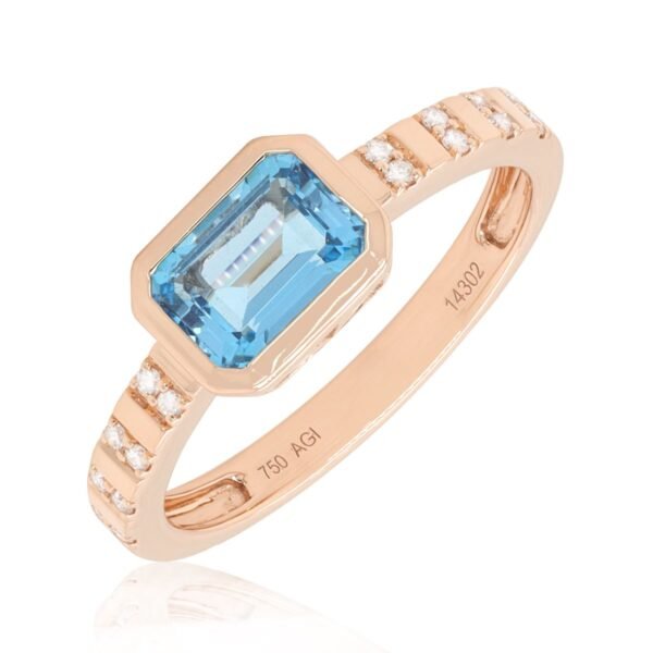 Diamond / Blue Topaz Ring