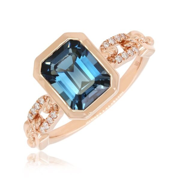 Diamond / Blue Topaz Ring