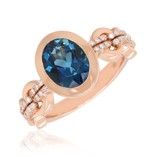 Diamond / Blue Topaz Ring