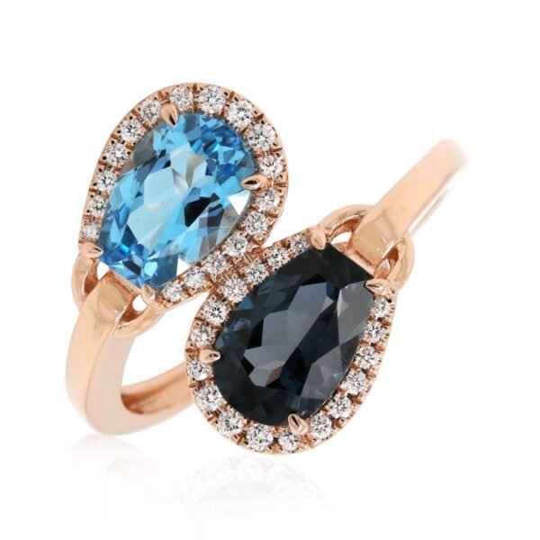 Diamond / Blue Topaz Ring