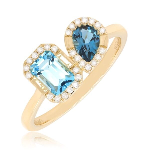 Diamond / Blue Topaz Ring