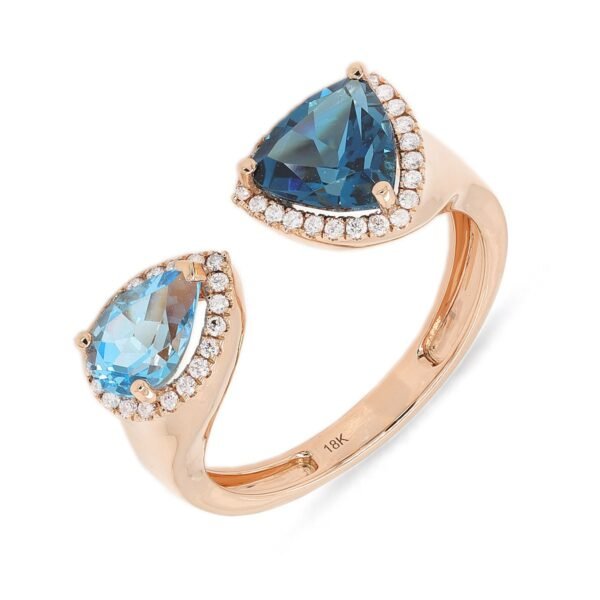 Diamond / Blue Topaz Ring