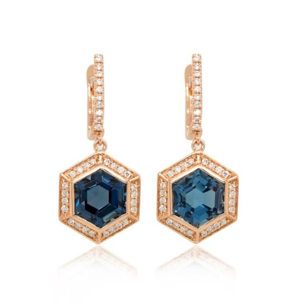Diamond / Blue Topaz Earrings