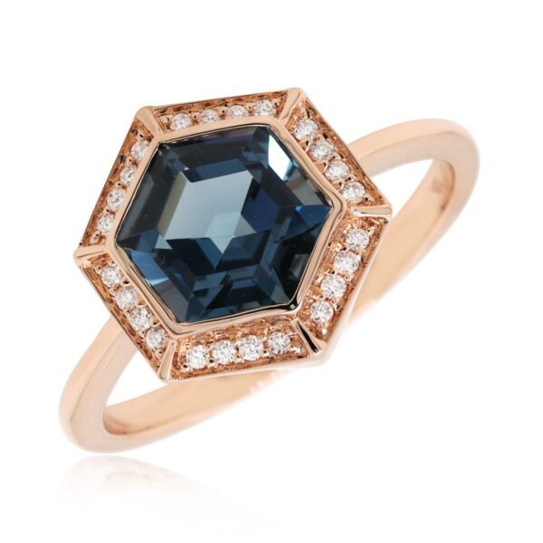 Diamond / Blue Topaz Ring