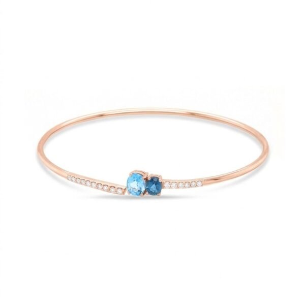 Diamond / Blue Topaz Bangle