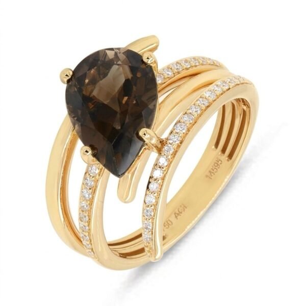 Diamond / Smokey Quartz Ring