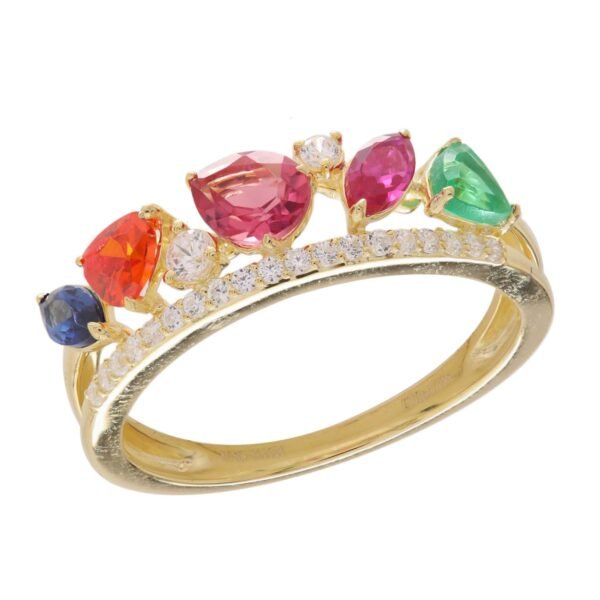 Diamond / Blue Topaz Ring