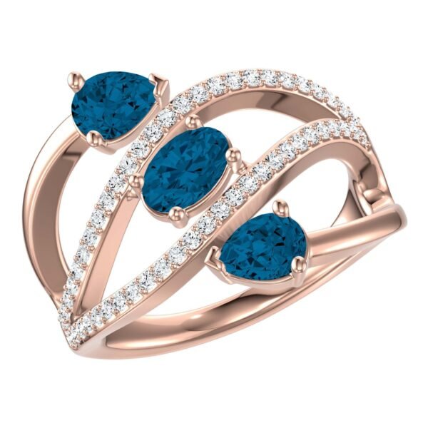 Diamond / Blue Topaz Ring