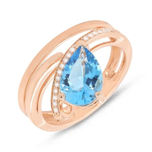 Diamond / Blue Topaz Ring