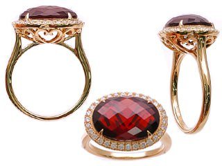 Diamond / Garnet Ring