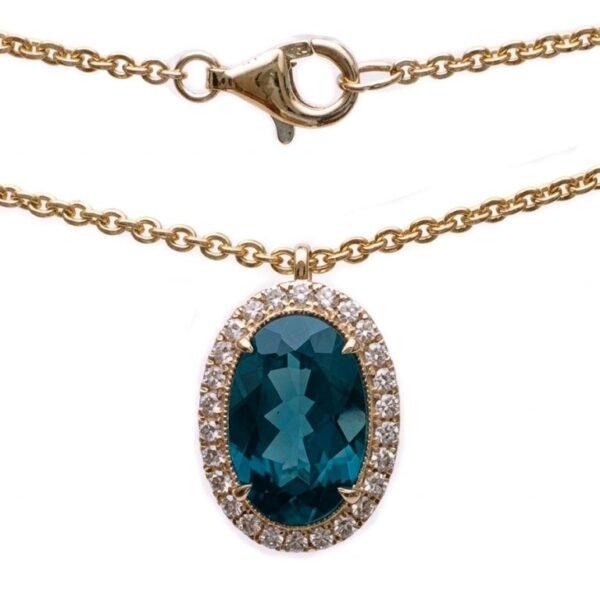Diamond / Blue Topaz Necklace