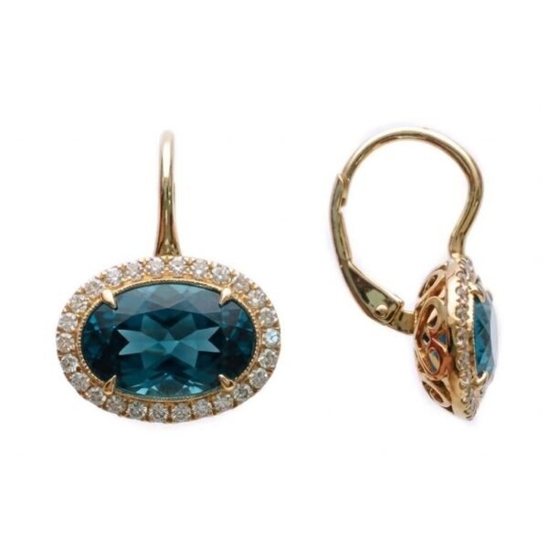 Diamond / Blue Topaz Earrings