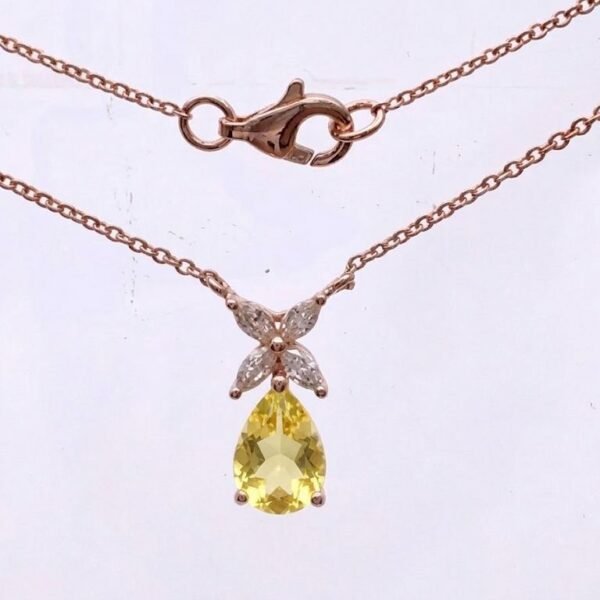 Diamond / Lemon Quartz Necklace