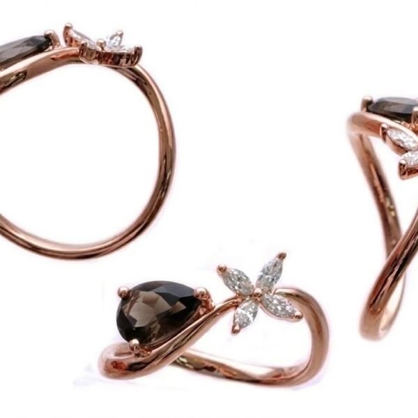 Diamond / Smokey Quartz Ring