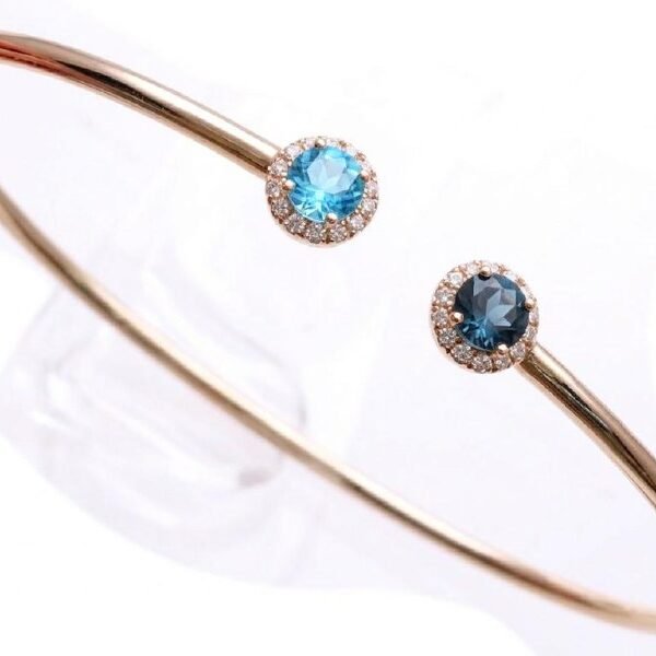 Diamond / Blue Topaz Bangle
