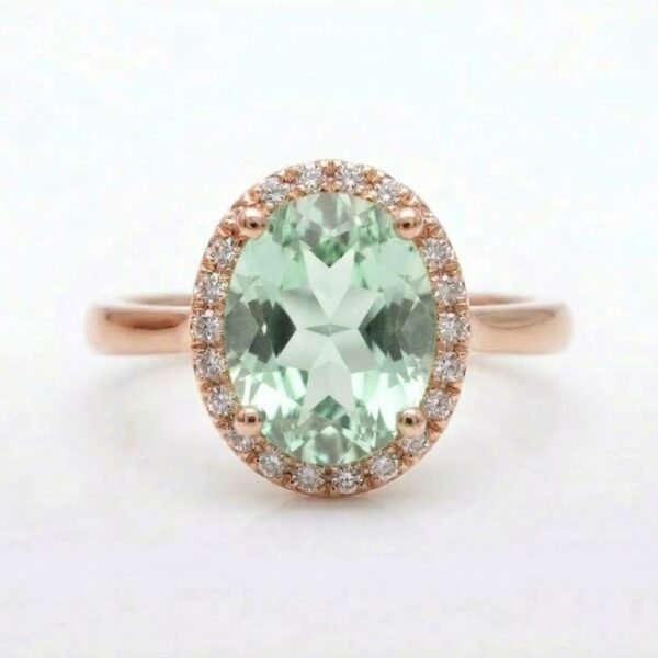 Diamond / Green Quartz Ring