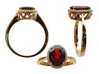 Diamond / Garnet Ring