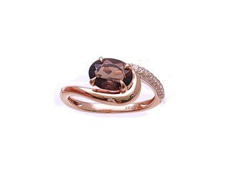 Diamond / Smokey Quartz Ring