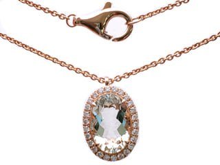 Diamond / Green Quartz Necklace