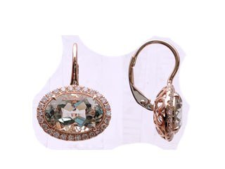 Diamond / Green Quartz Earrings