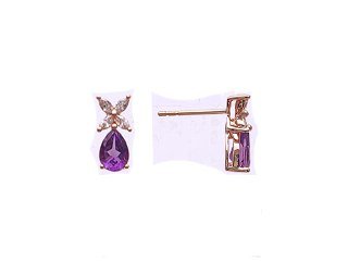 Diamond / Amethyst Earrings