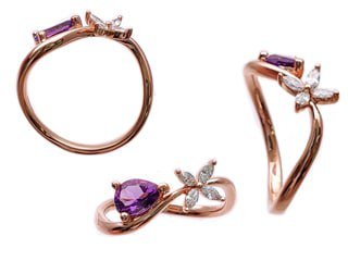 Diamond / Amethyst Ring