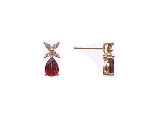 Diamond / Garnet Earrings