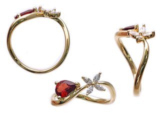 Diamond / Garnet Ring