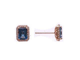 Diamond / Blue Topaz Earrings