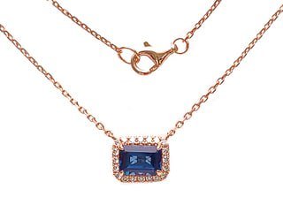 Diamond / Blue Topaz Necklace
