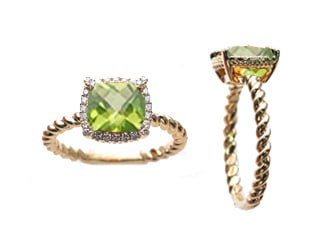Diamond / Peridot Ring