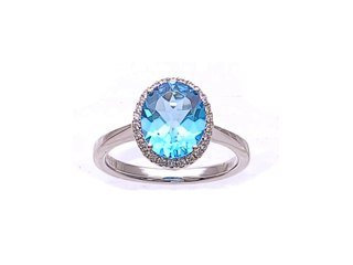 Diamond / Blue Topaz Ring