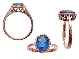 Diamond / Blue Topaz Ring